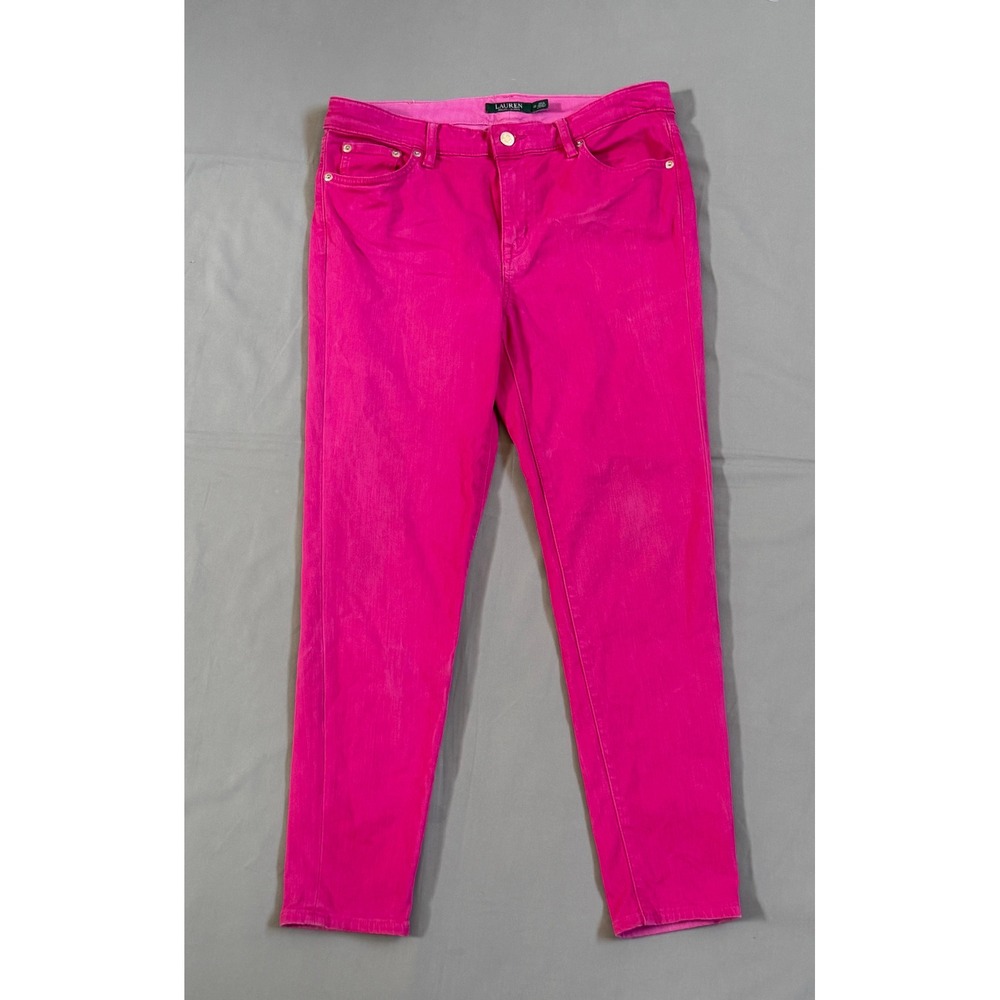 Lauren Ralph Lauren Womens Hot Pink Skinny Jeans Size 10 Pink Denim Pants